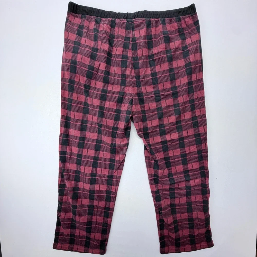 Sonoma Men XXL Red Black Plaid Microfleece Pajama Pants New